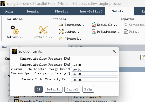 Fluent solution limits 官方图